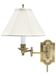 Club Swing-Arm Wall Lamp in Antique Brass.